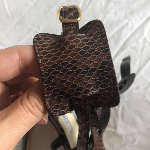 Brian Atwood snakeskin leather strappy heel - Picture 5 of 7